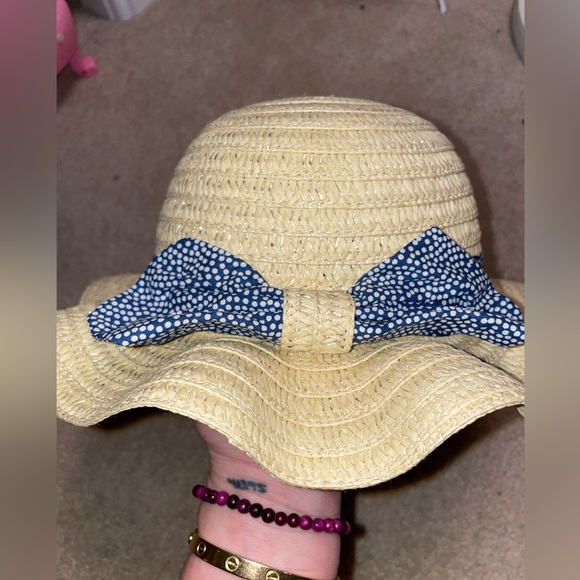 Kids woven straw sun hat with ribbon 41 cm size - Picture 7 of 8